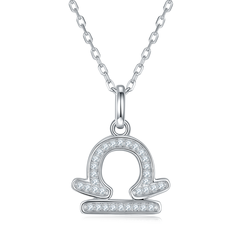 Libra Moissanite Diamond Necklace from the Twelve Constellations Series
